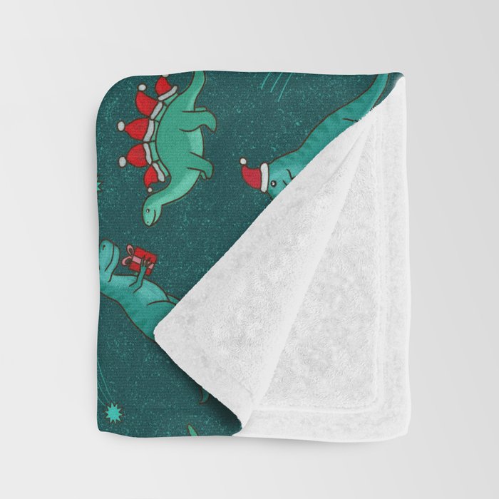 Cute Christmas Dinosaurs Dinos Dinosaur Throw Blanket Gallery Image 3