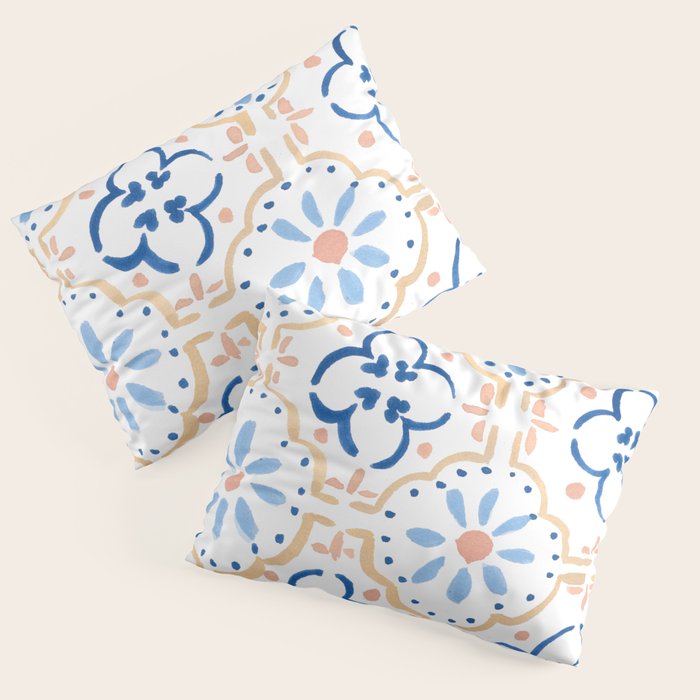 Blue Tiles Pillow Sham Gallery Image 1