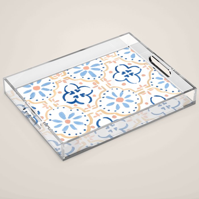 Blue Tiles Acrylic Tray Gallery Image 1