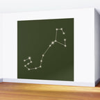 Scorpio Zodiac Star Constellation Line Art Moss Green Wall Mural Gallery Image 2