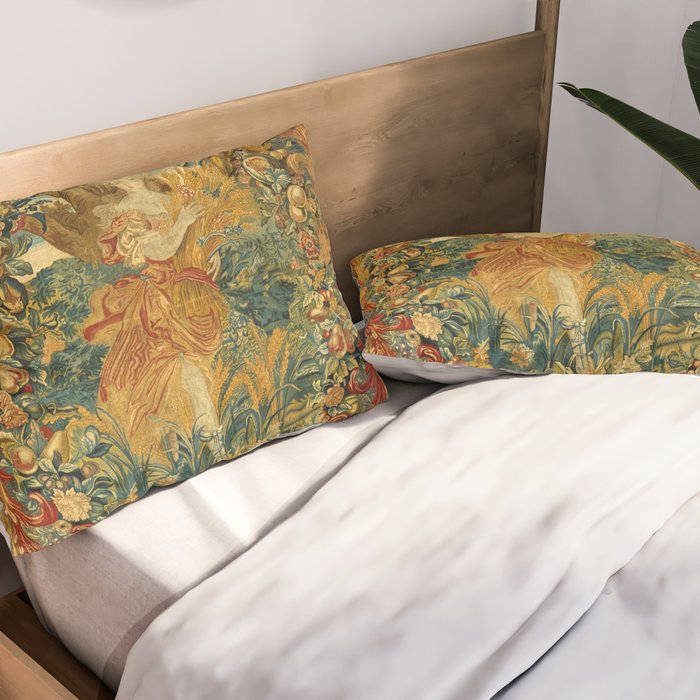 Vintage Embroidery Tapestry- Seasons of Elements Summer Pillow Sham Gallery Image 2