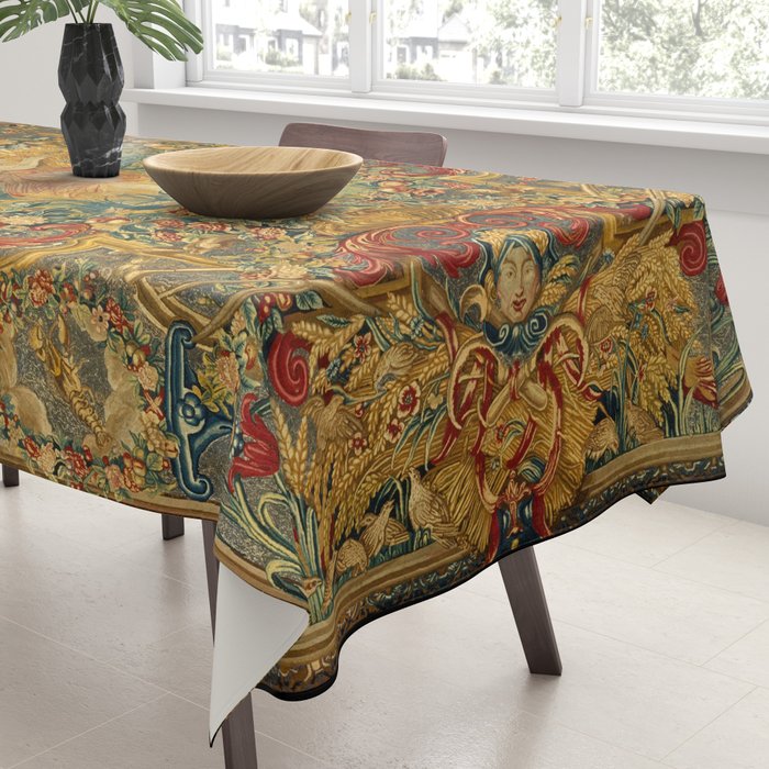 Vintage Embroidery Tapestry- Seasons of Elements Summer Tablecloth Gallery Image 3