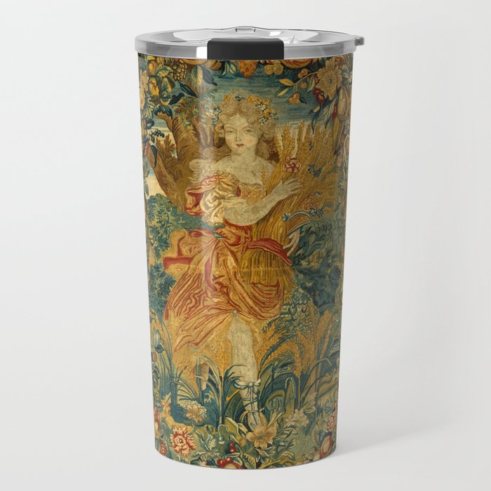 Vintage Embroidery Tapestry- Seasons of Elements Summer Travel Mug Gallery Image 1