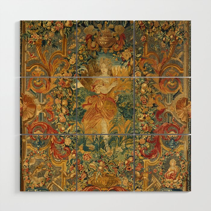 Vintage Embroidery Tapestry- Seasons of Elements Summer Wood Wall Art Gallery Image 1