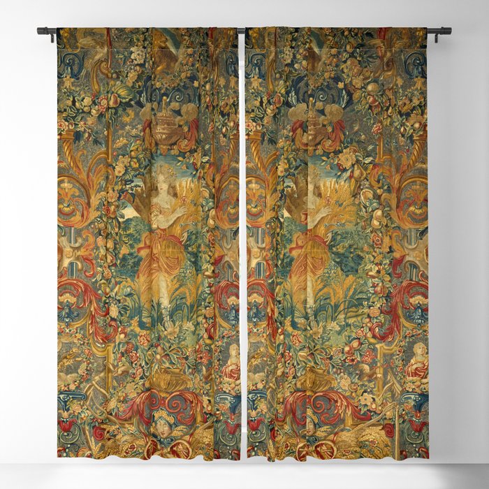 Vintage Embroidery Tapestry- Seasons of Elements Summer Window Curtain Gallery Image 1