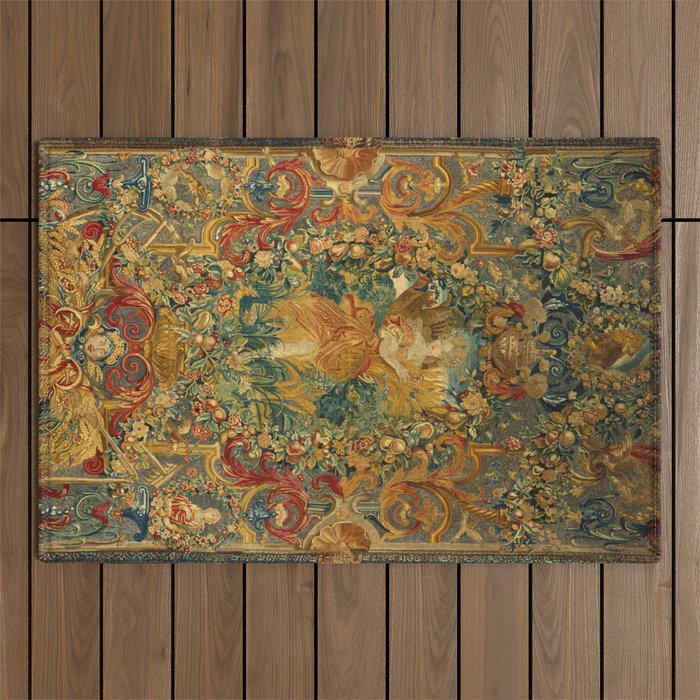 Vintage Embroidery Tapestry- Seasons of Elements Summer Outdoor Rug Gallery Image 1