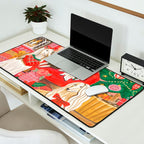 Dogs in cosy living room in bright colours Desk Mat Gallery Image 2