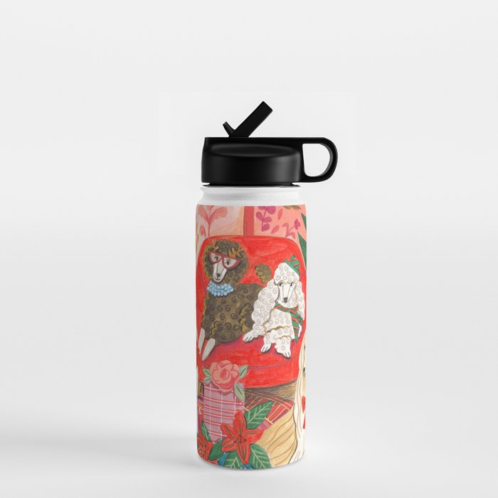Dogs in cosy living room in bright colours Water Bottle Gallery Image 1