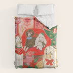 Dogs in cosy living room in bright colours Duvet Cover Gallery Image 6