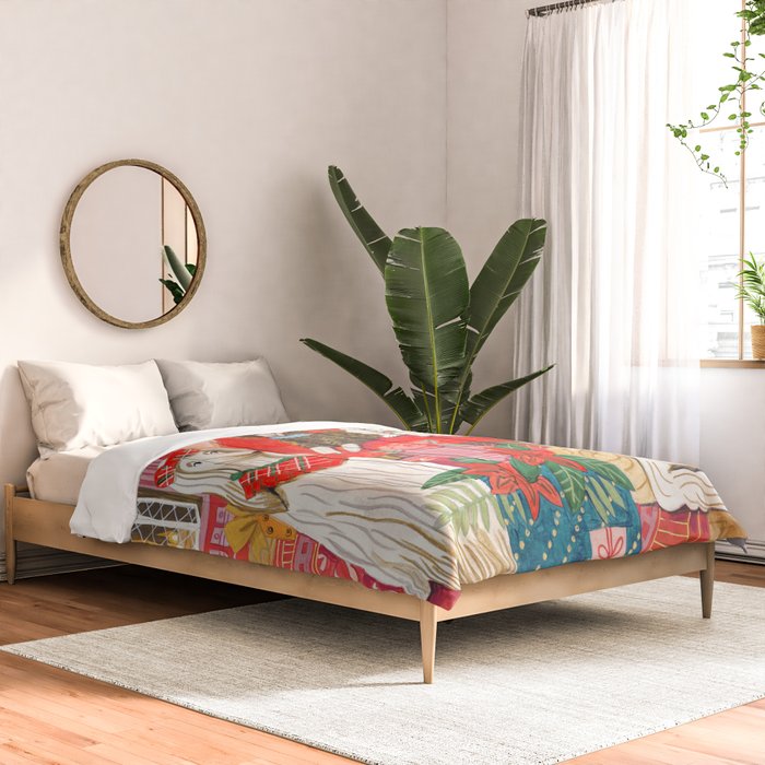 Dogs in cosy living room in bright colours Comforter Gallery Image 2