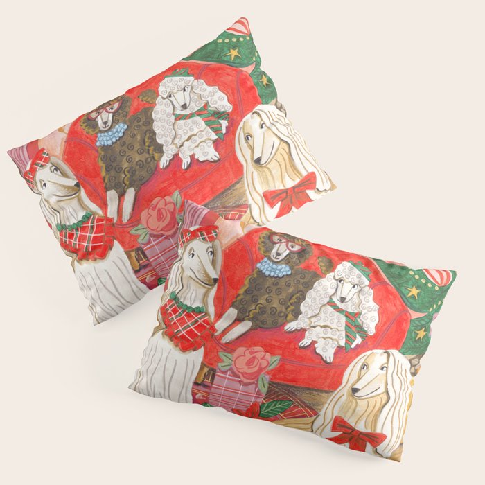Dogs in cosy living room in bright colours Pillow Sham Gallery Image 1