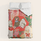 Dogs in cosy living room in bright colours Comforter Gallery Image 6
