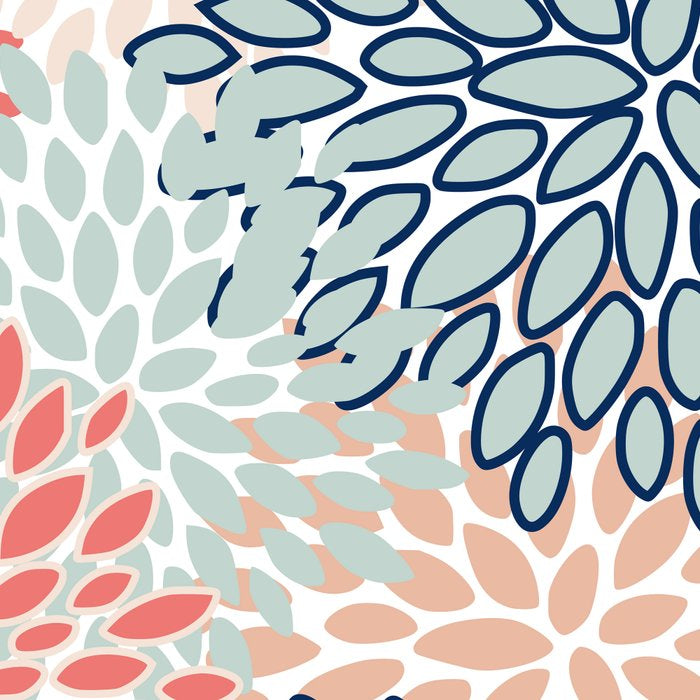 Festive, Floral Prints, Coral, Navy, Aqua Coffee Mug Gallery Image 2
