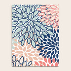 Festive, Floral Prints, Coral, Navy, Aqua Notebook Gallery Image 4