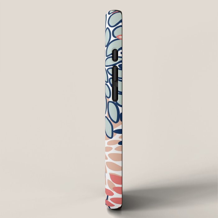 Festive, Floral Prints, Coral, Navy, Aqua iPhone Case Gallery Image 2