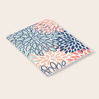 Festive, Floral Prints, Coral, Navy, Aqua Notebook Gallery Image 2