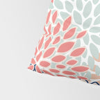 Festive, Floral Prints, Coral, Navy, Aqua Pillow Sham Gallery Image 4