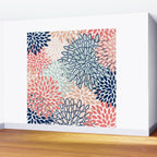 Festive, Floral Prints, Coral, Navy, Aqua Wall Mural Gallery Image 2