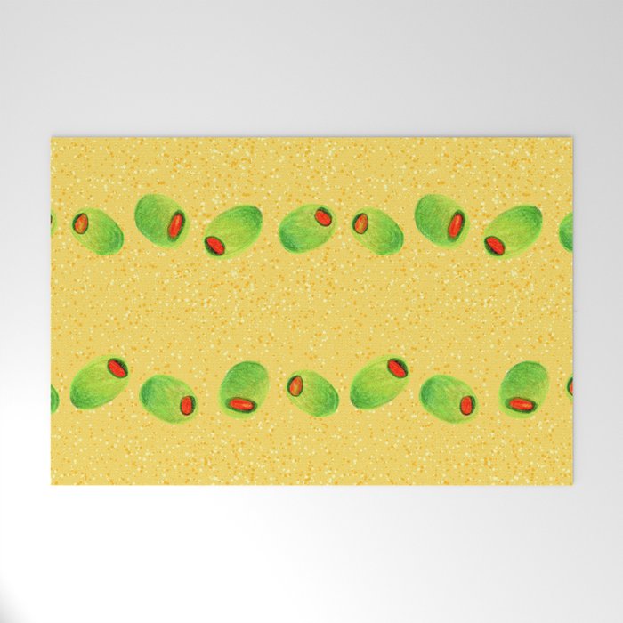 Olive Snack in Green & Yellow Welcome Mat Gallery Image 1