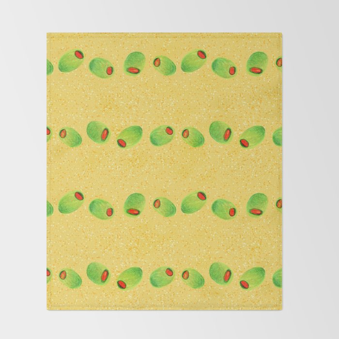 Olive Snack in Green & Yellow Throw Blanket Gallery Image 2
