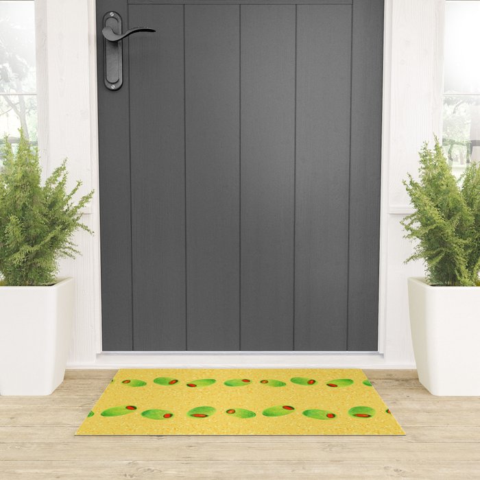 Olive Snack in Green & Yellow Welcome Mat Gallery Image 3