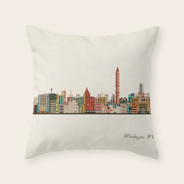washington dc skyline Throw Pillow Gallery Image 6