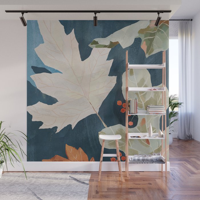 Abstract Art Autumn Leaves Wall Mural Gallery Image 1