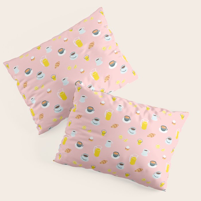 Retro breakfast coffee food pattern Pillow Sham Gallery Image 3
