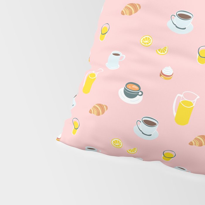 Retro breakfast coffee food pattern Pillow Sham Gallery Image 4