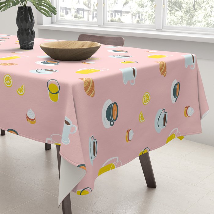 Retro breakfast coffee food pattern Tablecloth Gallery Image 3