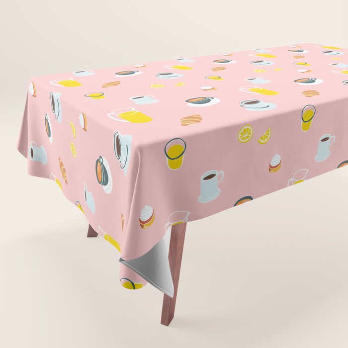 Retro breakfast coffee food pattern Tablecloth Gallery Image 1