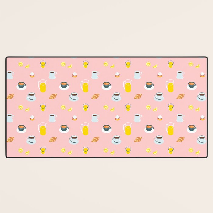 Retro breakfast coffee food pattern Desk Mat Gallery Image 3