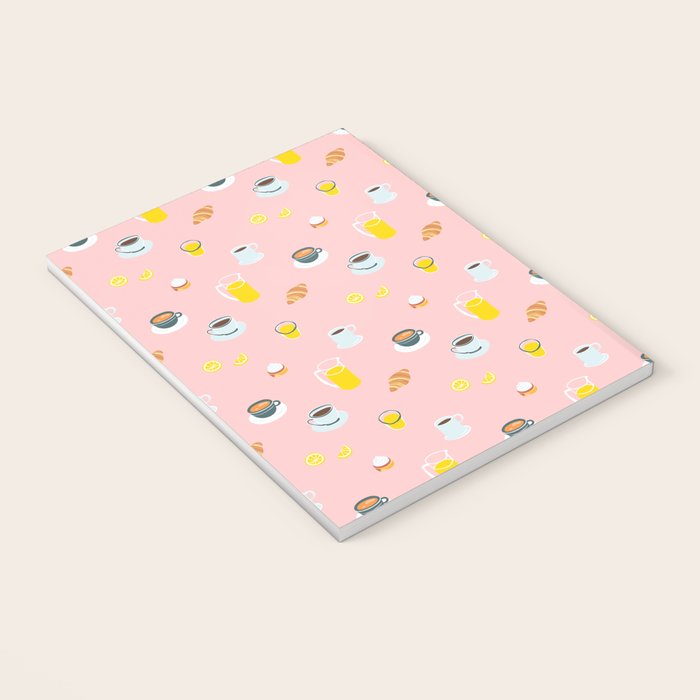 Retro breakfast coffee food pattern Notebook Gallery Image 3