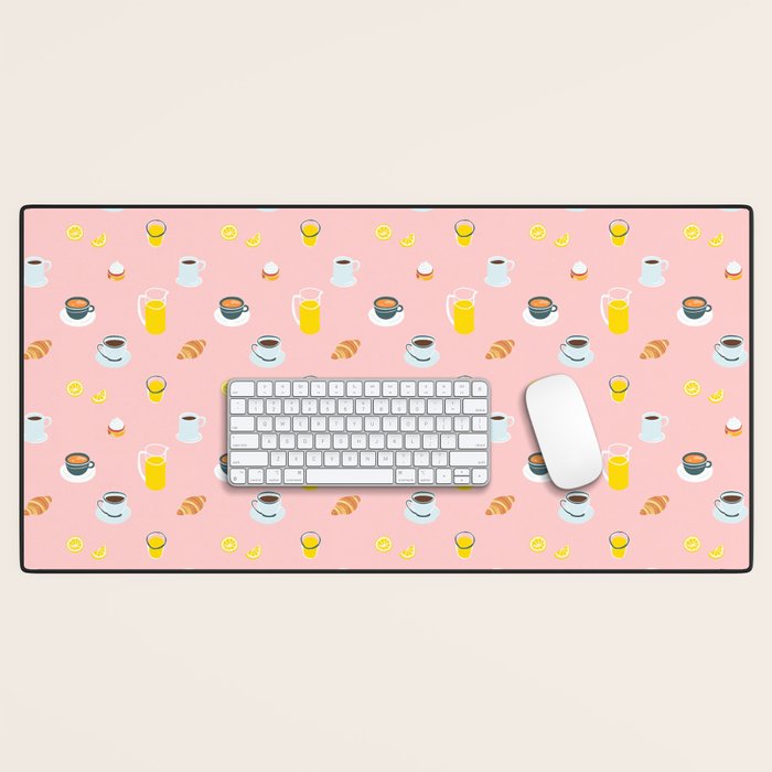 Retro breakfast coffee food pattern Desk Mat Gallery Image 1