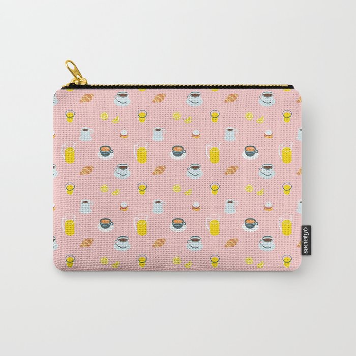 Retro breakfast coffee food pattern Carry All Pouch Gallery Image 1