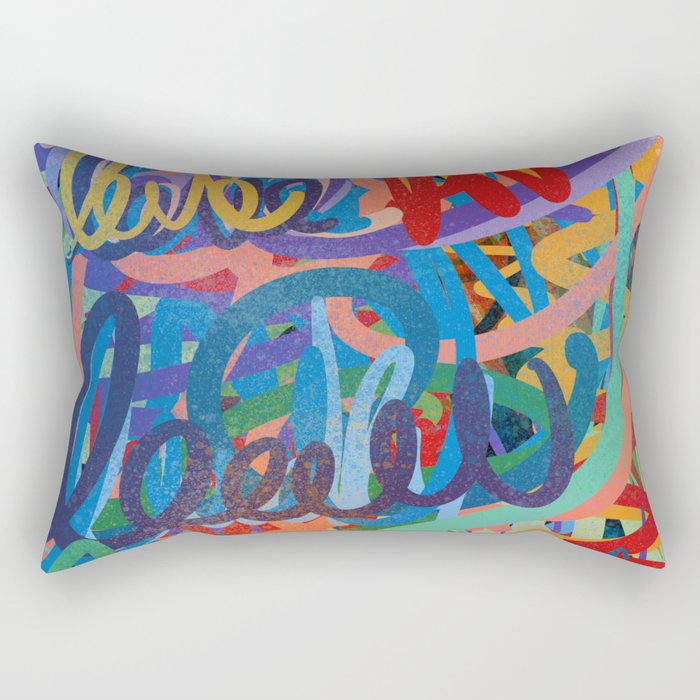 Urban Graffiti Art Love Sprayed  Rectangular Pillow Gallery Image 2
