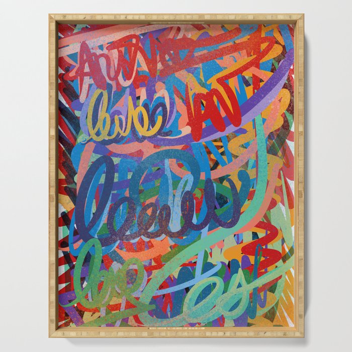 Urban Graffiti Art Love Sprayed  Serving Tray Gallery Image 1
