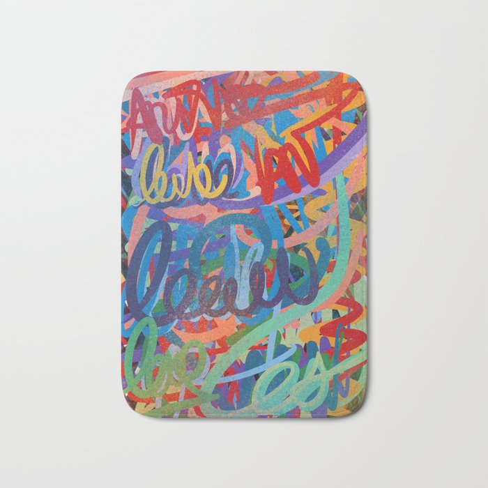 Urban Graffiti Art Love Sprayed  Bath Mat Gallery Image 1