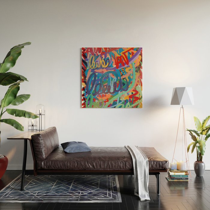 Urban Graffiti Art Love Sprayed  Wood Wall Art Gallery Image 2