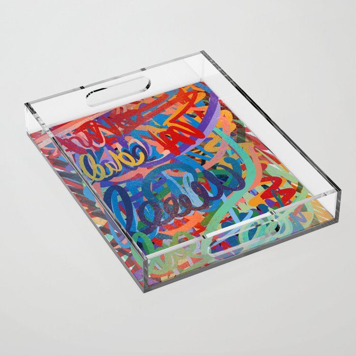 Urban Graffiti Art Love Sprayed  Acrylic Tray Gallery Image 1
