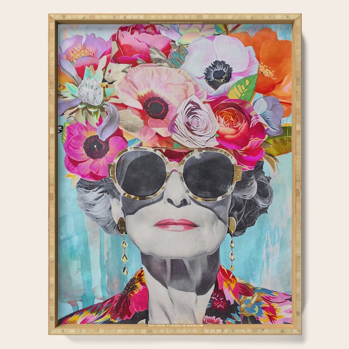  Ageless Glamour Unbound Female Portrait Serving Tray Gallery Image 1