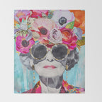  Ageless Glamour Unbound Female Portrait Throw Blanket Gallery Image 2