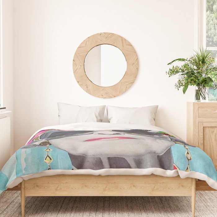  Ageless Glamour Unbound Female Portrait Duvet Cover Gallery Image 3