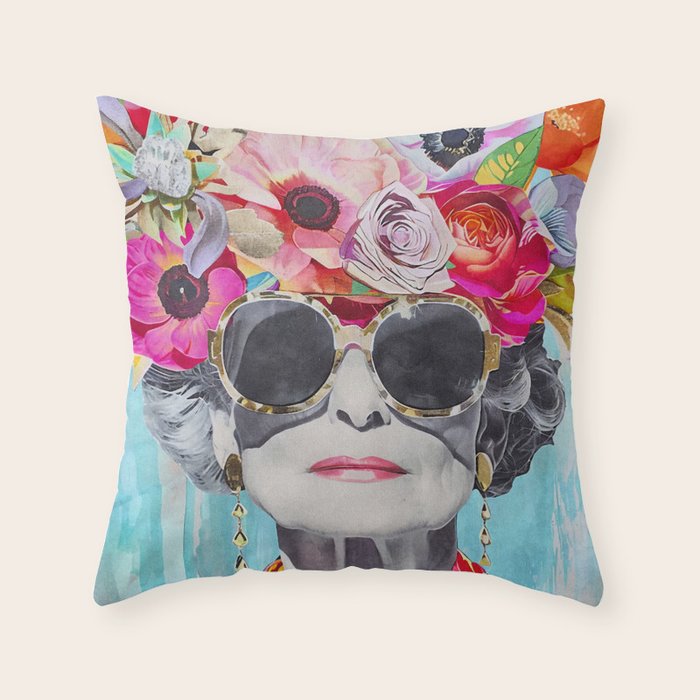  Ageless Glamour Unbound Female Portrait Throw Pillow Gallery Image 6