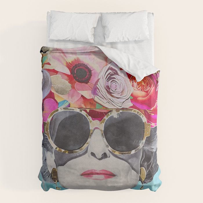 Ageless Glamour Unbound Female Portrait Duvet Cover