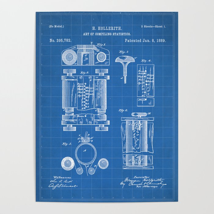 First Computer Patent - Technology Art - Blueprint Poster Gallery Image 4