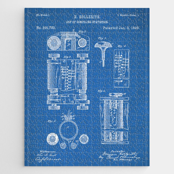 First Computer Patent - Technology Art - Blueprint Jigsaw Puzzle Gallery Image 1