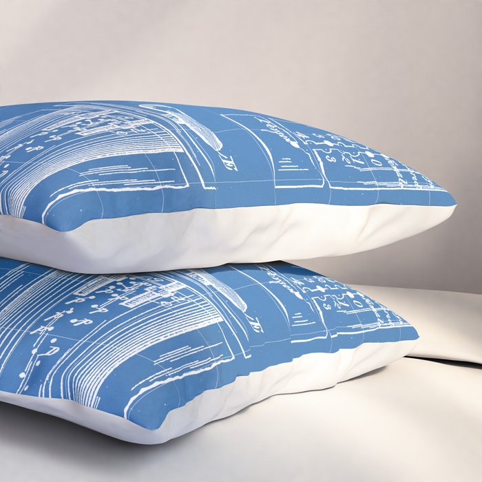 First Computer Patent - Technology Art - Blueprint Pillow Sham Gallery Image 3