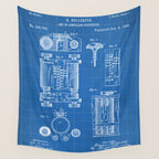 First Computer Patent - Technology Art - Blueprint Wall Tapestry Gallery Image 4