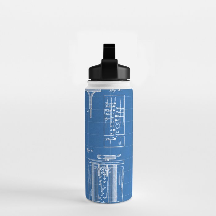 First Computer Patent - Technology Art - Blueprint Water Bottle Gallery Image 2
